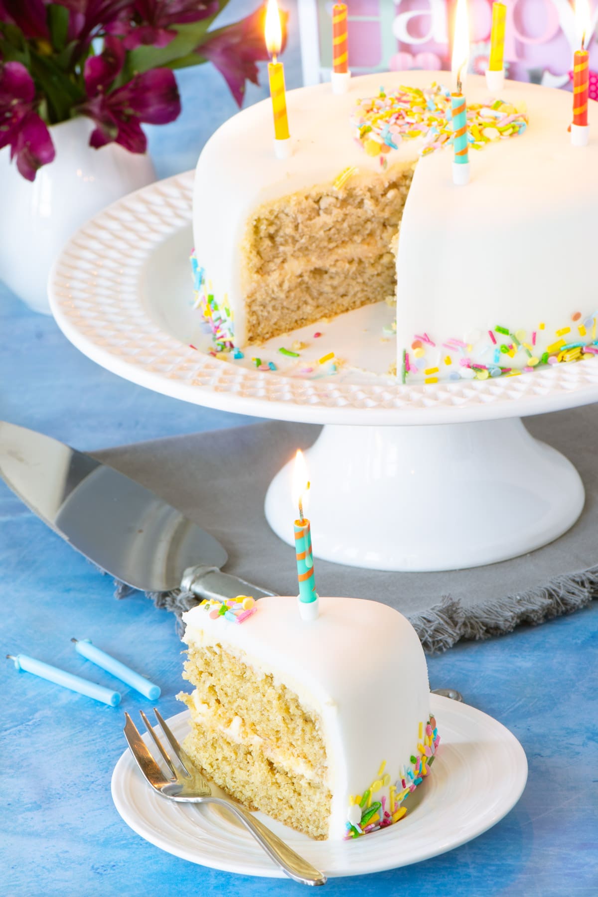 Gluten Free Vegan Vanilla Cake with Summer Berries - The Loopy Whisk