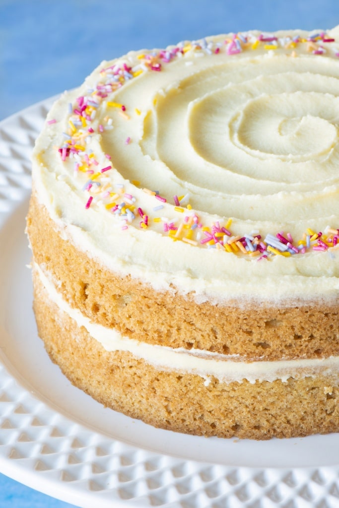 Vegan Birthday Cake (Vegan Vanilla Sponge Cake) - Charlotte's Lively ...