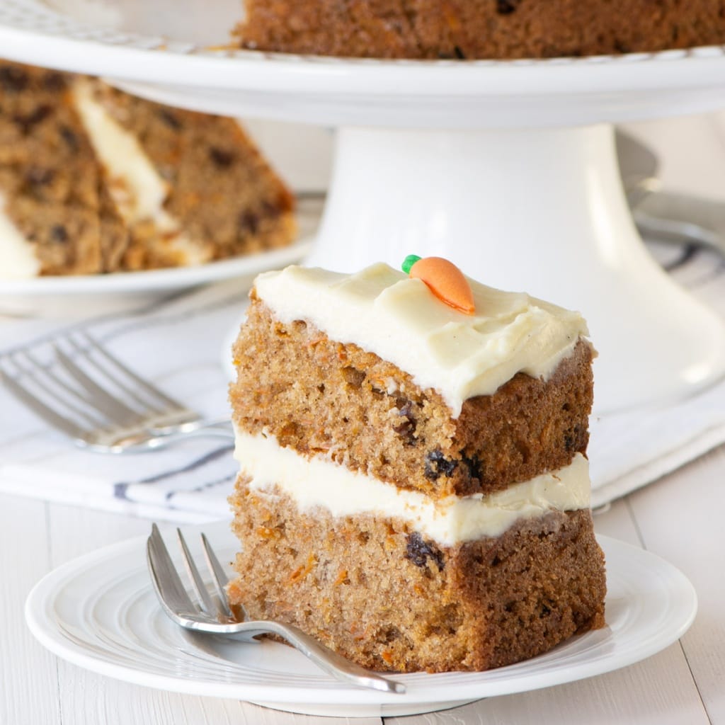 A slice of carrot cake.